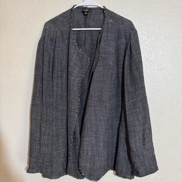 Eileen Fisher Linen Blend Open Blazer - Picture 1 of 5